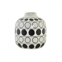   Váza DKD Home Decor Porcelán Fekete Fehér modern Körös 16 x 16 x 18 cm MOST 19367 HELYETT 11335 Ft-ért!