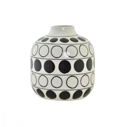 Váza DKD Home Decor Porcelán Fekete Fehér modern Körös 16 x 16 x 18 cm MOST 19367 HELYETT 11335 Ft-ért!