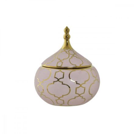 Ékszeres doboz DKD Home Decor Porcelán Rózsaszín Aranysàrga 14 x 14 x 17 cm MOST 19900 HELYETT 11914 Ft-ért!