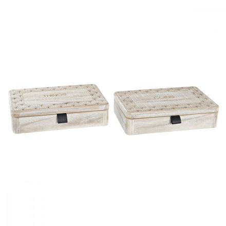 Dekoratív doboz DKD Home Decor Természetes Fa MDF 28 x 18 x 6,5 cm (2 egység) MOST 32538 HELYETT 19041 Ft-ért!