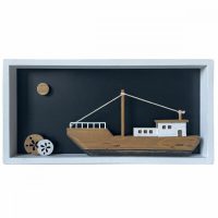   Dekoratív Figura DKD Home Decor Fehér Barna Barco 40 x 3,5 x 20 cm MOST 14587 HELYETT 8731 Ft-ért!