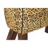 Lábtartó DKD Home Decor Fekete Fa Barna Bőr Leopárd (67 x 30 x 51 cm) MOST 129859 HELYETT 83289 Ft-ért!