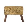 Lábtartó DKD Home Decor Fekete Fa Barna Bőr Leopárd (67 x 30 x 51 cm) MOST 129859 HELYETT 83289 Ft-ért!