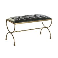   Foot-of-bed Bench DKD Home Decor Aranysàrga Fém Bőr Zöld Fémes (90 x 38 x 48 cm) MOST 158538 HELYETT 117947 Ft-ért!