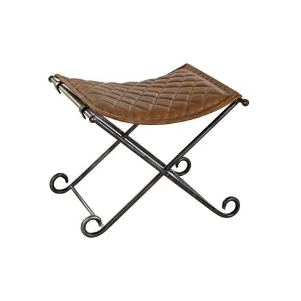 Foot-of-bed Bench DKD Home Decor Fekete Fém Barna Bőr (53 x 45 x 44 cm) MOST 75495 HELYETT 47779 Ft-ért!