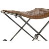 Foot-of-bed Bench DKD Home Decor Fekete Fém Barna Bőr (53 x 45 x 44 cm) MOST 75495 HELYETT 47779 Ft-ért!