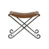 Foot-of-bed Bench DKD Home Decor Fekete Fém Barna Bőr (53 x 45 x 44 cm) MOST 75495 HELYETT 47779 Ft-ért!