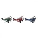   Dekoratív Figura DKD Home Decor 16 x 15 x 6,5 cm Vintage Kis repülőgép (3 Darabok) MOST 23443 HELYETT 15031 Ft-ért!