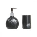   Fürdőszett DKD Home Decor Fekete Gyanta Műanyag 11 x 6 x 17 cm MOST 11601 HELYETT 6945 Ft-ért!