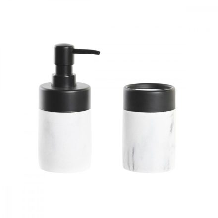 Fürdőszett DKD Home Decor Fehér Fekete Fehér/Fekete Fém Gyanta modern 7,2 x 7,2 x 16,4 cm MOST 11416 HELYETT 6829 Ft-ért!