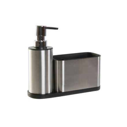 Szappanadagoló DKD Home Decor Konyha Ezüst színű Rozsdamentes acél PP (20,3 x 7 x 17,5 cm) MOST 8044 HELYETT 4812 Ft-ért!