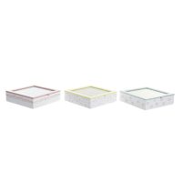   Teafilter tartó DKD Home Decor Kristály Fém MDF (24 x 24 x 7 cm) (3 egység) MOST 25585 HELYETT 16411 Ft-ért!