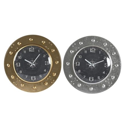 Falióra DKD Home Decor 48,5 x 6 x 48,5 cm Kristály Ezüst színű Fekete Aranysàrga Vas (2 egység) MOST 86454 HELYETT 54707 Ft-ért!