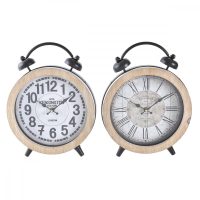   настолен часовник DKD Home Decor 25,8 x 8 x 32 cm Természetes Fehér Vas hagyományos Fa MDF (2 egység) MOST 57930 HELYETT 36659 Ft-ért!