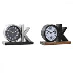   настолен часовник DKD Home Decor 23 x 8 x 15 cm Ezüst színű Fekete Vas (2 egység) MOST 43343 HELYETT 25365 Ft-ért!