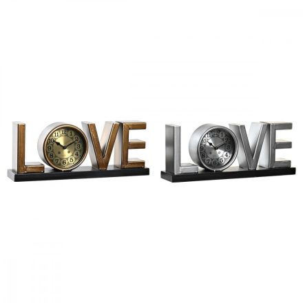 настолен часовник DKD Home Decor Love Réz 39 x 8 x 15 cm Ezüst színű Vas Loft (2 egység) MOST 57930 HELYETT 36659 Ft-ért!