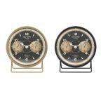   настолен часовник DKD Home Decor 12 x 5 x 14 cm Fekete Aranysàrga Vas PVC Vintage (2 egység) MOST 15902 HELYETT 9516 Ft-ért!