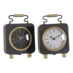   настолен часовник DKD Home Decor Fekete Ezüst színű PVC Fém Műanyag 14,5 x 5 x 21 cm (2 egység) MOST 23172 HELYETT 13559 Ft-ért!