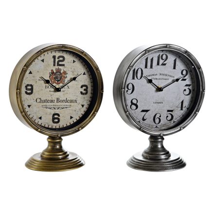 настолен часовник DKD Home Decor Aranysàrga Ezüst színű Fém Kristály Vintage 20,5 x 13,5 x 28 cm (2 egység) MOST 30125 HELYETT 17627 Ft-ért!