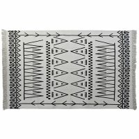   Szőnyeg DKD Home Decor 160 x 250 x 0,7 cm Fekete Poliészter Pamut Fehér Ikat Boho MOST 54303 HELYETT 31781 Ft-ért!