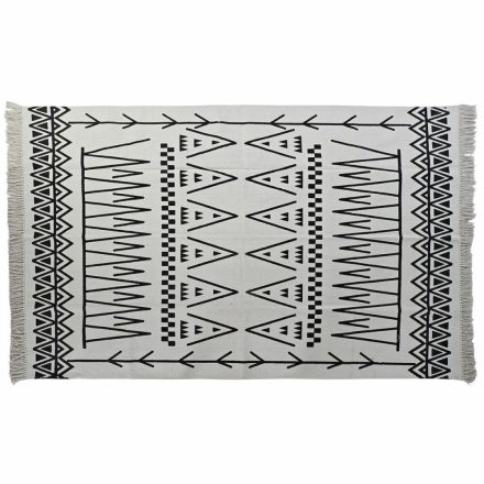 Szőnyeg DKD Home Decor 160 x 250 x 0,7 cm Fekete Poliészter Pamut Fehér Ikat Boho MOST 54303 HELYETT 31781 Ft-ért!