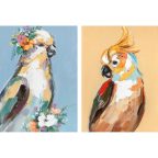   Vászon DKD Home Decor птица Papagáj modern (50 x 2,7 x 70 cm) (2 egység) MOST 56445 HELYETT 40545 Ft-ért!