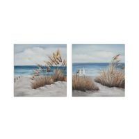   Vászon DKD Home Decor Strand Mediterrán (100 x 2,8 x 100 cm) (2 egység) MOST 59925 HELYETT 44579 Ft-ért!