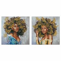   Kép DKD Home Decor Gyarmati Afrikai Nő (80 x 3 x 80 cm) (2 egység) MOST 52121 HELYETT 38776 Ft-ért!