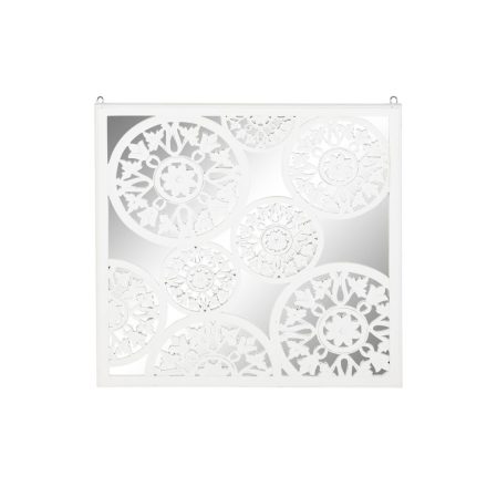 Fali Dekoráció DKD Home Decor Tükör Fehér Fa MDF (90 x 1,5 x 90 cm) MOST 72463 HELYETT 45853 Ft-ért!