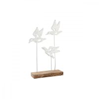   Dekoratív Figura DKD Home Decor Barna Fehér Vas Mangófa madarak (32 x 10 x 51 cm) MOST 43165 HELYETT 25266 Ft-ért!