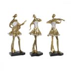   Dekoratív Figura DKD Home Decor Zene 20 x 12 x 41,5 cm Balerina Aranysàrga Romantikus (3 egység) MOST 83824 HELYETT 53046 Ft-ért!