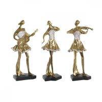   Dekoratív Figura DKD Home Decor Zene 20 x 12 x 41,5 cm Balerina Aranysàrga Romantikus (3 egység) MOST 83824 HELYETT 53046 Ft-ért!