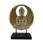   Dekoratív Figura DKD Home Decor Fekete Aranysàrga Fém Buddha Gyanta Keleti (25 x 8 x 33 cm) MOST 19993 HELYETT 12823 Ft-ért!