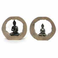   Dekoratív Figura DKD Home Decor Fekete Természetes Buddha 20,5 x 6 x 18,5 cm (2 egység) MOST 20844 HELYETT 12195 Ft-ért!