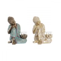   Dekoratív Figura DKD Home Decor 17 x 14,5 x 23,7 cm Aranysàrga Buddha Zöld Keleti (2 egység) MOST 34611 HELYETT 20256 Ft-ért!