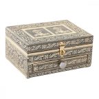   Ékszeres doboz DKD Home Decor Pezsgő Bézs szín Fa Alumínium (17,5 x 12,5 x 8,5 cm) MOST 15623 HELYETT 9004 Ft-ért!