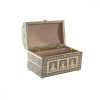 Ékszeres doboz DKD Home Decor 25 x 15,5 x 18 cm Pezsgő Bézs szín Fa Alumínium MOST 25902 HELYETT 15163 Ft-ért!