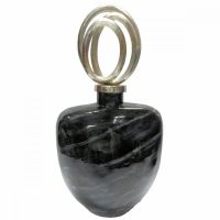   Váza DKD Home Decor 28 x 14 x 48 cm Kristály Ezüst színű Fekete Alumínium modern MOST 52756 HELYETT 30880 Ft-ért!