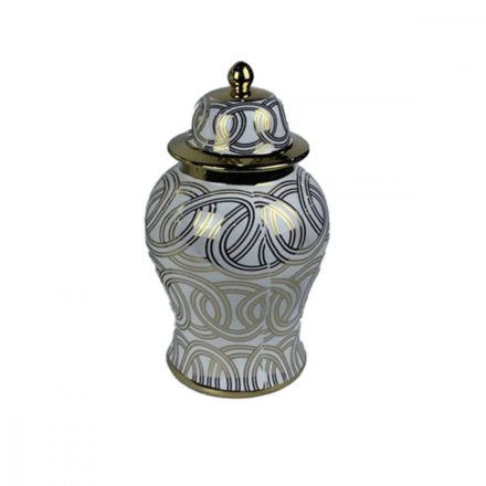 Váza DKD Home Decor Porcelán Aranysàrga Fehér Keleti (17 x 17 x 31 cm) MOST 43745 HELYETT 25605 Ft-ért!