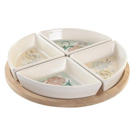 Snack tálca DKD Home Decor 21,5 x 21,5 x 1 cm Bézs szín Fehér Kőedény hagyományos MOST 15059 HELYETT 9012 Ft-ért!