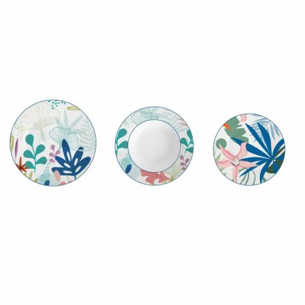 Edénykészlet DKD Home Decor Kék Zöld Kék / Zöld Porcelán modern Növényi levél 18 Darabok MOST 66662 HELYETT 42182 Ft-ért!