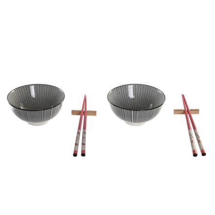 Sushi szett DKD Home Decor 30 x 21 x 7 cm Fekete Kőedény Keleti (6 Darabok) MOST 10372 HELYETT 6209 Ft-ért!