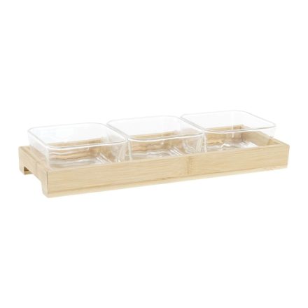 Snack tálca DKD Home Decor 31,5 x 11 x 6 cm Kristály Természetes 280 ml MOST 10666 HELYETT 6383 Ft-ért!