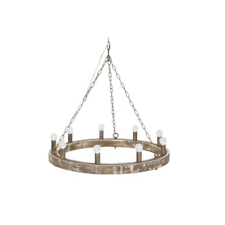 Mennyezeti Lámpa DKD Home Decor Fehér Barna Fa Fém Fenyő 40 W Vintage Antik kivitelben 220 V 78 x 78 x 13 cm MOST 137779 HELYETT 88365 Ft-ért!