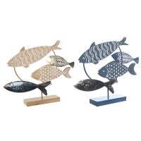   Dekoratív Figura DKD Home Decor 53 x 9 x 45 cm Természetes Kék Aranysàrga Spirálok Mediterrán (2 egység) MOST 56832 HELYETT 35964 Ft-ért!