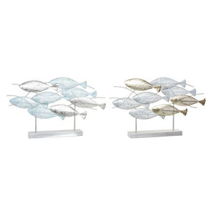 Dekoratív Figura DKD Home Decor 65,4 x 9 x 39,5 cm Ezüst színű Kék Aranysàrga Spirálok Mediterrán (2 egység) MOST 57311 HELYETT 36270 Ft-ért!