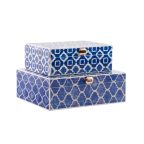   Ékszeres doboz DKD Home Decor Kék Fa Tengerészkék (24 x 20 x 8 cm) (2 egység) MOST 33165 HELYETT 21273 Ft-ért!