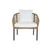 Asztal szett 3 fotellel DKD Home Decor Fehér 137 x 73,5 x 66,5 cm szintetikus rattan Acél MOST 599787 HELYETT 456501 Ft-ért!