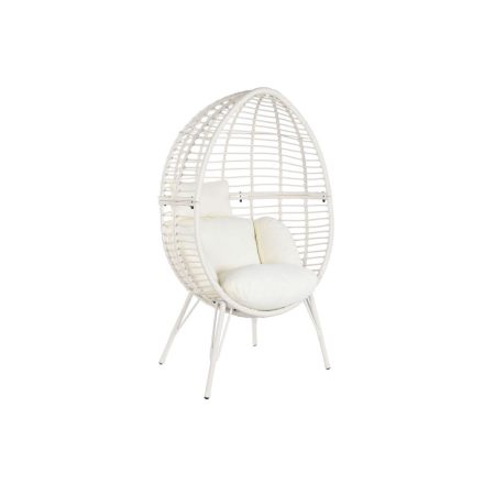 Kerti fotel DKD Home Decor 90 x 65 x 151 cm Fém szintetikus rattan Fehér MOST 255209 HELYETT 141717 Ft-ért!