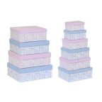   Halmozható Rendszerező Doboz Készlet DKD Home Decor Kék Rózsaszín Préselt Papír (43,5 x 33,5 x 15,5 cm) MOST 47001 HELYETT 21562 Ft-ért!
